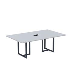 Mesa de Reunião Retangular com Power Box 200x90cm Mr2000p25tub Cinza/Azul