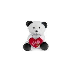 Urso De Pelúcia Com Coração Preto 25 Cm Antialérgico