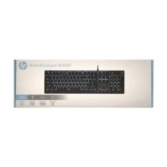 Teclado Mecânico HP Gamer USB GK400F Preto - Layout ABNT2 Switch Blue Teclas Multimídia Iluminação de Led Azul - 7ZZ93AA