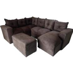 Sofá de Canto com Chaise + Puff  - AUSTRIA, marrom