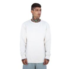 Blusa de Moletom Liso Branco Básico Careca - Di Nuevo, Branco, GG
