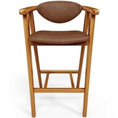 Banqueta Alta Para Cozinha Bancada Bar Sala De Jantar Fixa Cecília L02 Couríssimo Marrom