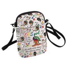 HOLLP OES Sorority Bolsa tiracolo feminina OES destinada a brilhar pequena bolsa tiracolo, Branco