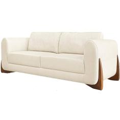 Sofa Jolie 3 Lugares 220cm Pes Boomerang Linho 214 Natural Ezz Natural