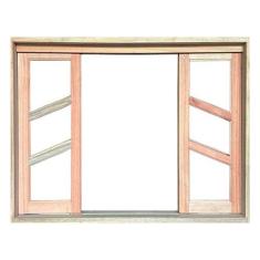 Janela de Madeira Vitro de Correr Diagonal Reto Padrão Cedro Esquadria