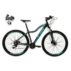 Bicicleta Aro 29 Ksw Mwza 24v Câmbio Shimano Acera K7 Garfo Trava Freio A Disco - Preto/azul Tam.17