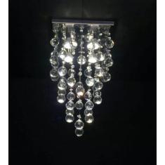 Lustre de cristal para sala quarto com 45 cm de altura,base de inox es