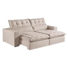 Sofá Retrátil e Reclinável Oregon 2,50M Linho - Blossom Casa, Cru 2320