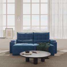 Sofá Retrátil Reclinável com Porta Copos e Usb 3 Lugares 230cm Embaúba Extra CabeCasa