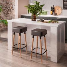 Kit 2 Banquetas Dubai Cor Preto - Speciale Home Preto