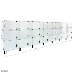 Balcão de Atendimento Modulado em Vidro - 3,50 x 1,00 x 0,40
