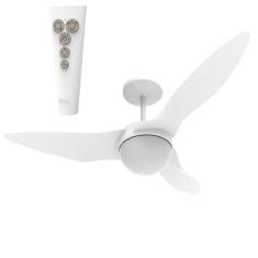Ventilador de Teto Aliseu Terral controle remoto - 3 Pás Brancas, com 