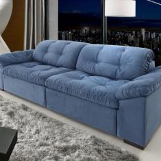 Sofá Retrátil e Reclinável 2 Lugares 220 Cm Pérola Veludo - Denken