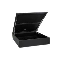 Base Box Baú Blindado Viúva AColchoes Sintético Cinza 41x128x188