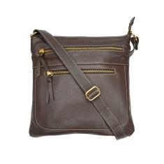 Bolsa Feminina Couro Legítimo Transversal Média Alça Comprida Ajuste Tamanho Madamix