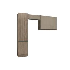 Kit De Cozinha Modulada 3 Peças Maxxi (2 Armários + 1 Paneleiro) Cpt39 Nogal - Kappesberg