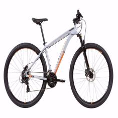 Bicicleta MTB Caloi 29 Aro 29 - Câmbio Shimano Freio a Disco - 21 Velocidades - Prata