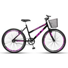 Bicicleta Aro 26 Kls Free Gold Freio V-Brake Mtb Feminina, Preto, Pink
