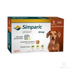 Antipulgas Zoetis Simparic 20mg para Cães 5 a 10 Kg - 1 Comprimido