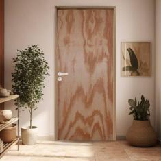 Porta Lisa Mescla Batente Ecológico 14 Fechadura Stilo Externa 62cm X 210cm Esquerdo Rodam