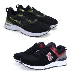 Kit 2 Pares Tênis Masculino Esportivo Cadarço Macio Fitness-Masculino