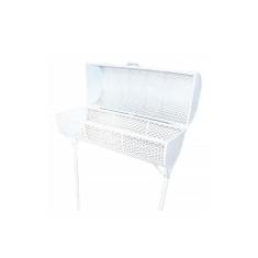 Lixeira De Rua Tela Moeda Dupla 100cm Com Tampa Branca