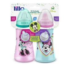 Lillo Kit 2 Copos Colors Bico De Silicone Disney Minnie Rosa