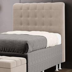 Cabeceira Dama 90 para Cama de Solteiro Sued Bege Aradecor, Bege, SOLT