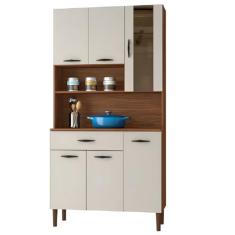 Armário De Cozinha Completa Golden Nogueira/Off White