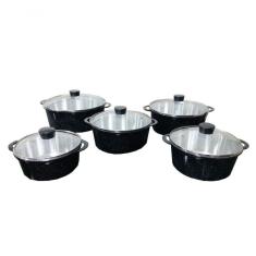 Jogo Panelas Alumínio Batido Fundido Preto Pigmentado Belmar