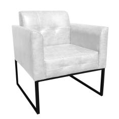 Poltrona Elisa Corano Linha Premium Base Preta Cor Branca