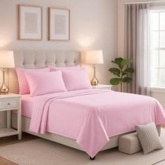 Lençol 300 fios Casal Padrão 4 Peças Com Elástico Unissex - ENTROU COM