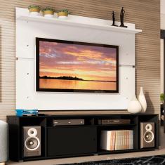 Rack Madesa Cancun e Painel para TV até 65 Polegadas - Preto/Branco