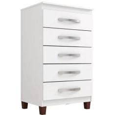 Comoda incorplac cannes 5 gavetas branco