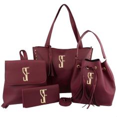 Bolsa feminina selfie kit com 4 bolsas lindas
