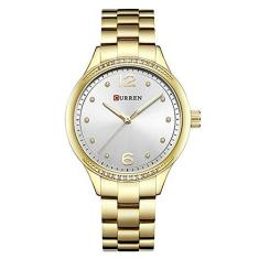 Relógio Social Analógico, Curren, Feminino, C9003L, Dourado