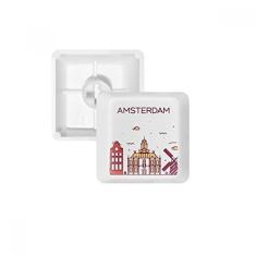 Teclado mecânico Amsterdam Flat Landmark Keyboard PBT Gaming Upgrade Kit