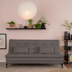 Sofá-Cama Casal 3 Lugares Prince Linho Cinza