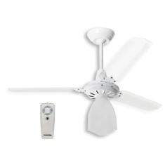 Ventilador de Teto com Controle Remoto Loren Sid Lumi Branco Pás Transparentes (110, Volts)