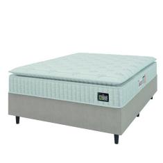 Cama Box Colchão Casal Espuma D45 Lazio Pillow Top 138x188x67cm Branco
