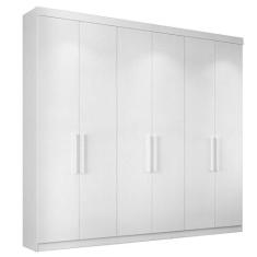 Guarda-Roupa Casal Édez Luna, 6 Portas 2,33m, Touch Branco - EDEZ