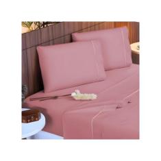 Jogo de Lençol King 4 Peças 400 Fios Ponto Palito com Elástico Cama Bo