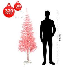 Arvore de Natal  Pnheiro Rosa com 1,80 Metros e 320 galhos - Wincy Nat