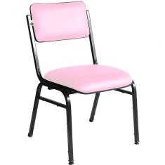 Kit Com 3 Cadeiras Para Auditórios Linha Hotel Smart Rosa