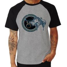 Camiseta Raglan Signo Touro Astrologia - Foca na Moda, Cinza, Preto, P