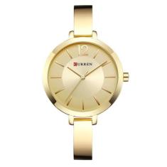 Relógio Feminino Dourado De Pulso Curren Pulseira Metálica