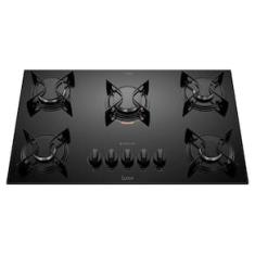 Cooktop a Gás Atlas U Top 5 Bocas Mesa de Vidro Preto Bivolt