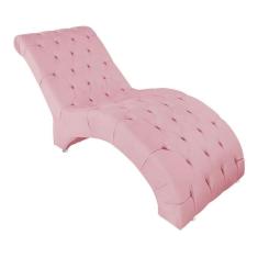 Recamier Divã Espreguiçadeira Para Sala Cliníca Leila Suede rosê