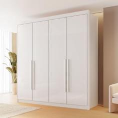 Guarda Roupa Casal 4 Portas Bergamo Conquista Móveis, Branco