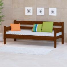 Sofá Cama De Solteiro Em Madeira Maciça Castanho Nemargi